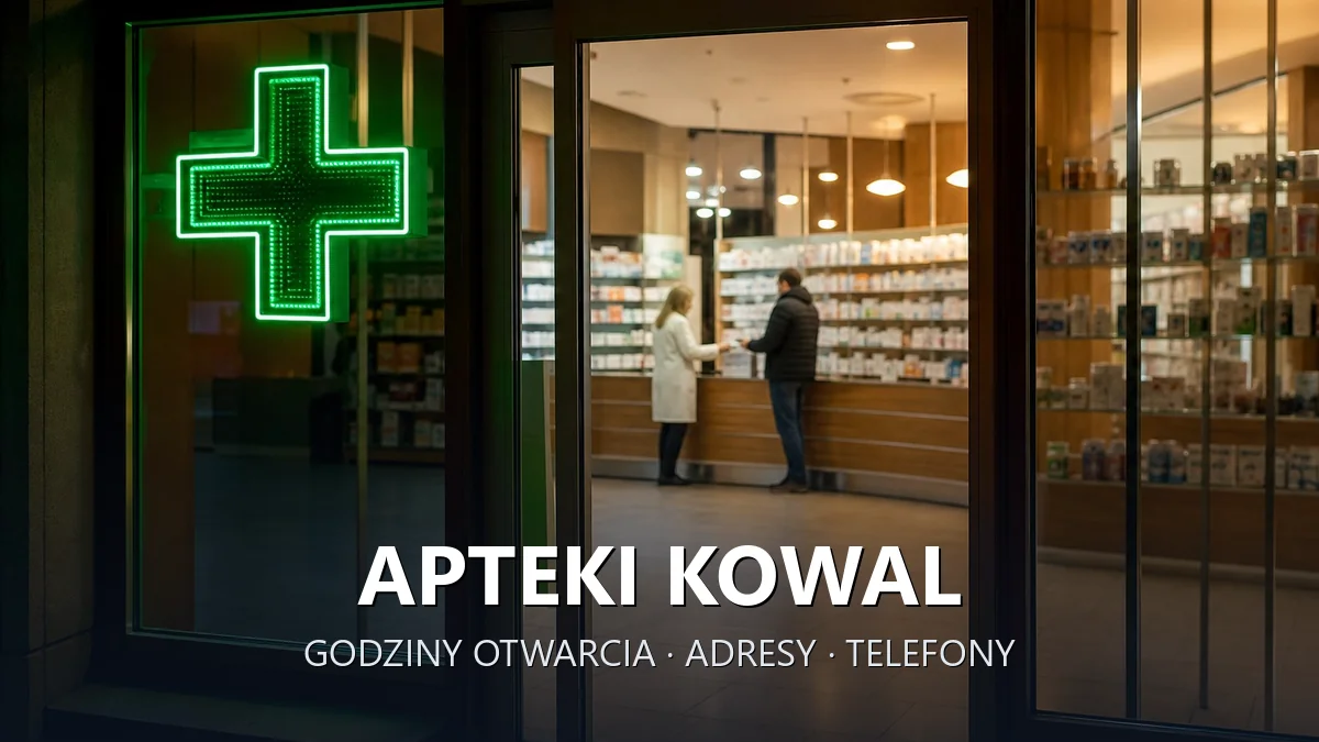 Apteki Kowal, powiat włocławski - adresy, telefony, godziny otwarcia