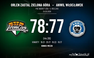 [KOSZYKÓWKA] PGE Basket Liga – Anwil przegrał z Zastalem w Zielonej Górze 77:78