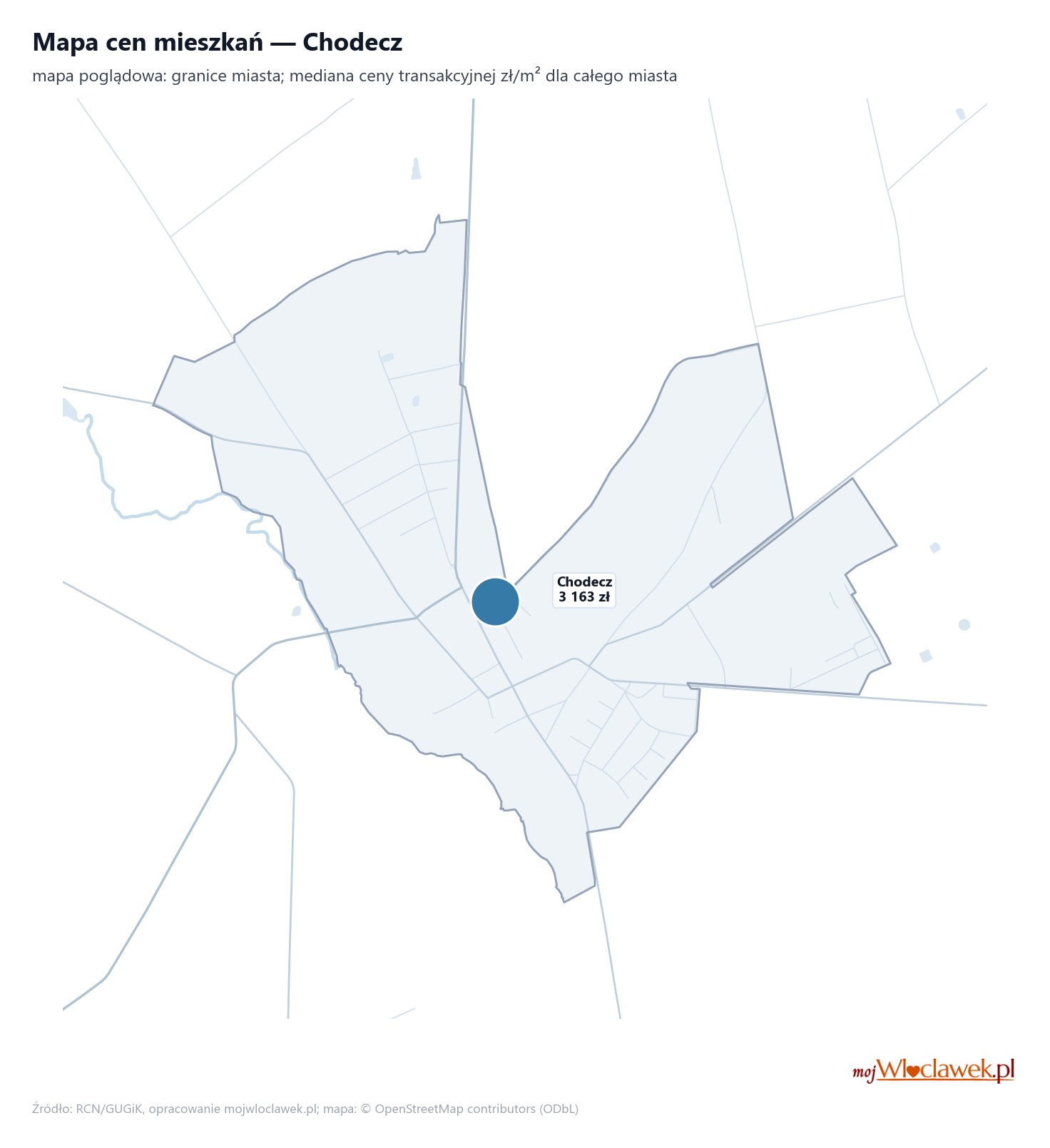 Mapa cen mieszkań - Chodecz