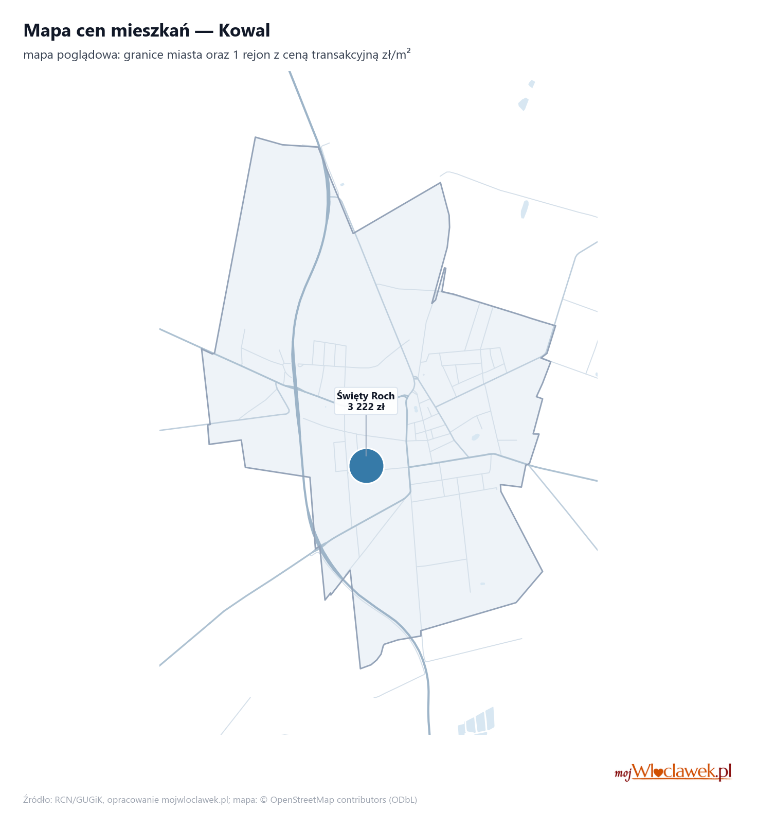 Mapa cen mieszkań - Kowal