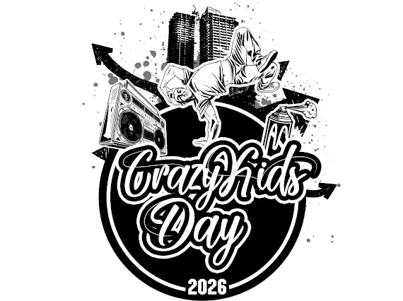 Grafika promocyjna wydarzenia CRAZY KIDS DAY 2026 — zawody taneczne i 4 elementy kultury hip hop