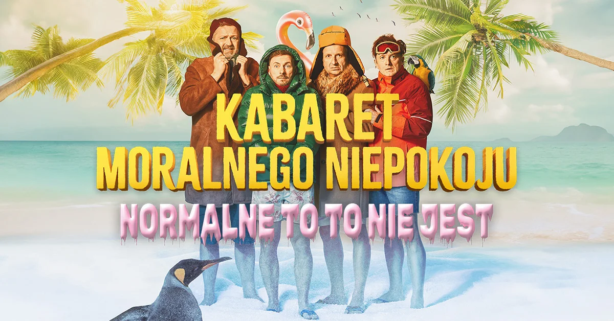 Grafika promocyjna wydarzenia Kabaret Moralnego Niepokoju z premierowym programem we Włocławku