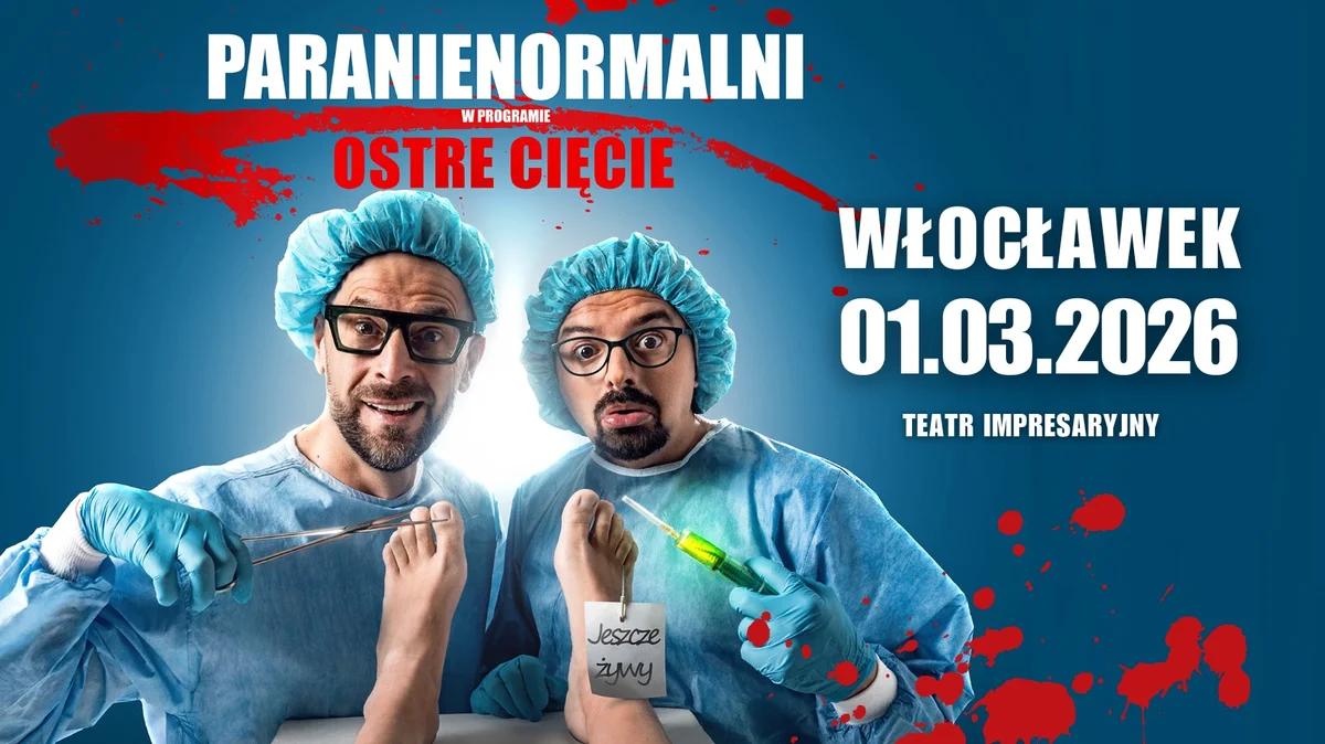 Grafika promocyjna wydarzenia Kabaret Paranienormalni z nowym programem komediowym we Włocławku