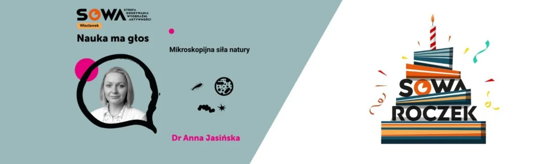 Grafika promocyjna wydarzenia Nauka ma głos: „Mikroskopijna siła natury” we Włocławku