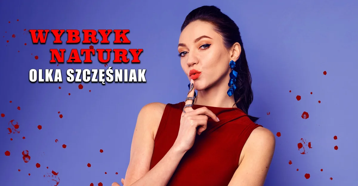Grafika promocyjna wydarzenia Olka Szczęśniak z nowym programem stand-up we Włocławku