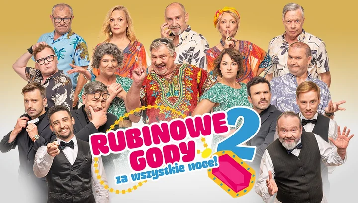 Grafika promocyjna wydarzenia Rubinowe gody 2: za wszystkie noce – spektakl komediowy we Włocławku
