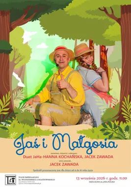 Grafika promocyjna wydarzenia JAŚ I MAŁGOSIA – spektakl familijny we Włocławku