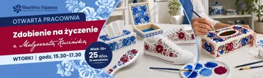 Grafika promocyjna wydarzenia Otwarta pracownia „Zdobienie na życzenie”