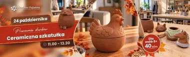 Grafika promocyjna wydarzenia Pracownia Skarbów – Ceramiczna szkatułka