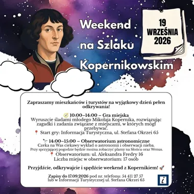 Grafika promocyjna wydarzenia Weekend na Szlaku Kopernikowskim