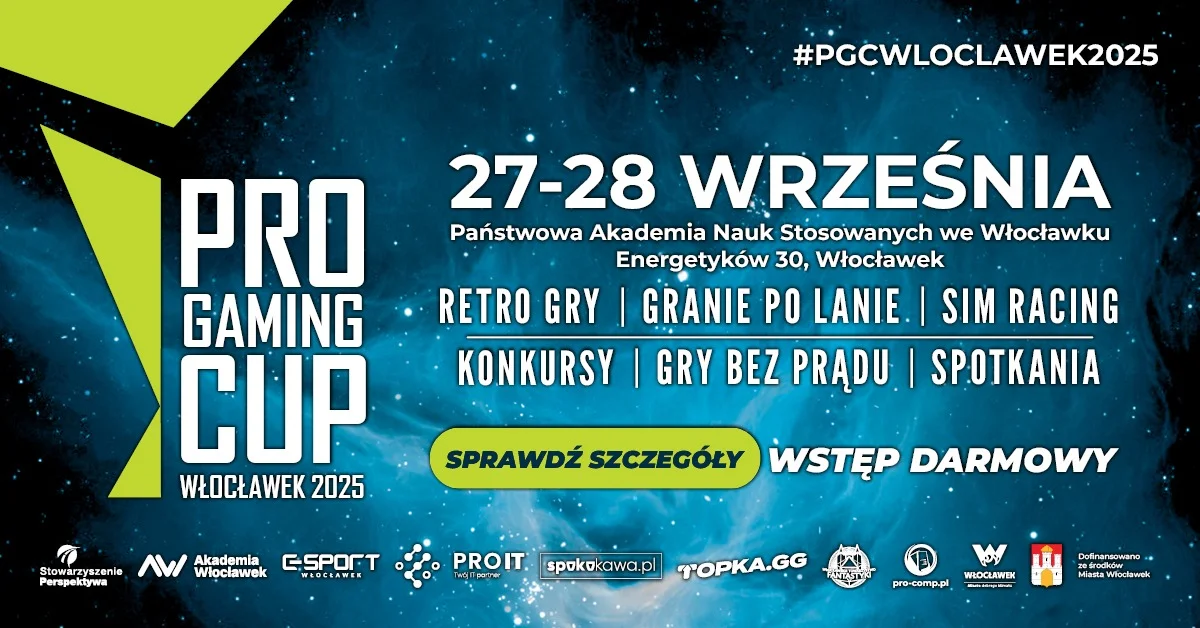 Grafika promocyjna wydarzenia Turniej e-sportowy Pro Gaming Cup 2025 we Włocławku