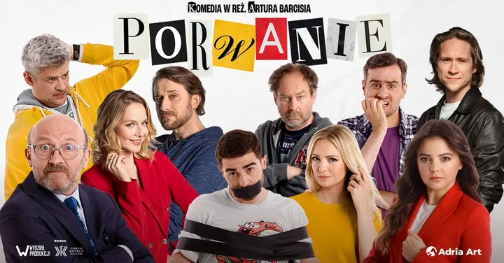 Grafika promocyjna wydarzenia Porwanie — komedia kryminalna Artura Barcisia w Teatrze Impresaryjnym we Włocławku