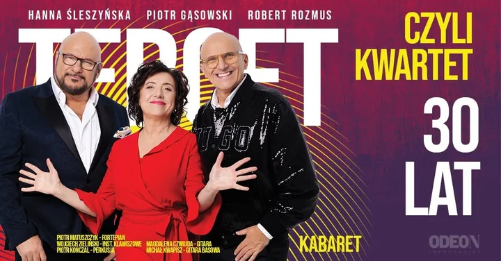 Grafika promocyjna wydarzenia Włocławek: Tercet, czyli kwartet — jubileuszowy koncert kabaretowo-muzyczny