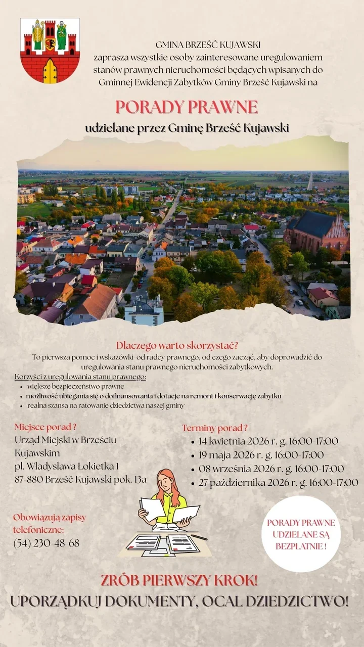 Bezpłatna pomoc prawna dla zabytkowych nieruchomości w Brześciu Kujawskim