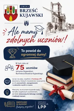 75 uczniów z gminy Brześć Kujawski otrzyma stypendia za wyniki