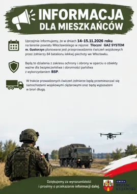 Wojskowe ciężarówki i broń długa pojawią się przy tłoczni w Gustorzynie