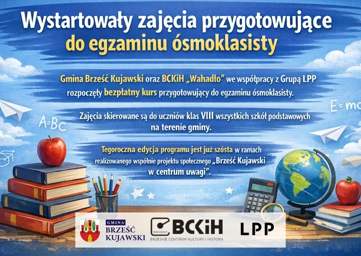 W Brześciu Kujawskim ruszyły bezpłatne zajęcia przygotowujące do egzaminu ósmoklasisty