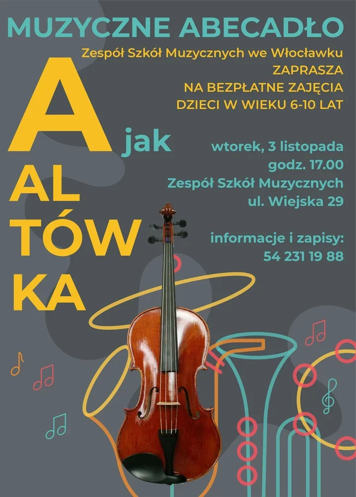 Altówka w roli głównej. Bezpłatne zajęcia dla dzieci we Włocławku