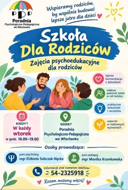 Wtorkowe wsparcie dla rodziców we Włocławku. Trzy godziny zajęć