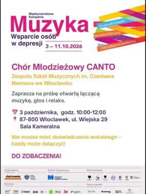 CANTO zaprasza na otwartą próbę we Włocławku. To część kampanii wsparcia osób w depresji