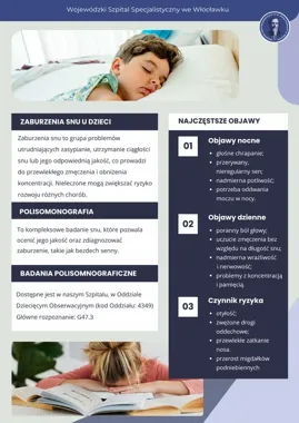 Chrapanie u dziecka nie zawsze jest błahostką. Szpital oferuje dokładne badanie snu