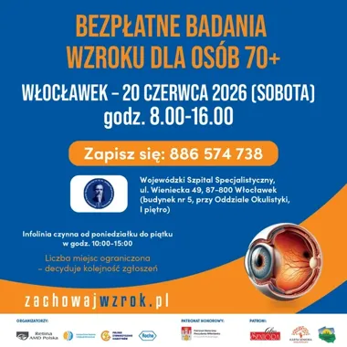 Seniorzy we Włocławku dostaną bezpłatne badania wzroku. Miejsc będzie niewiele